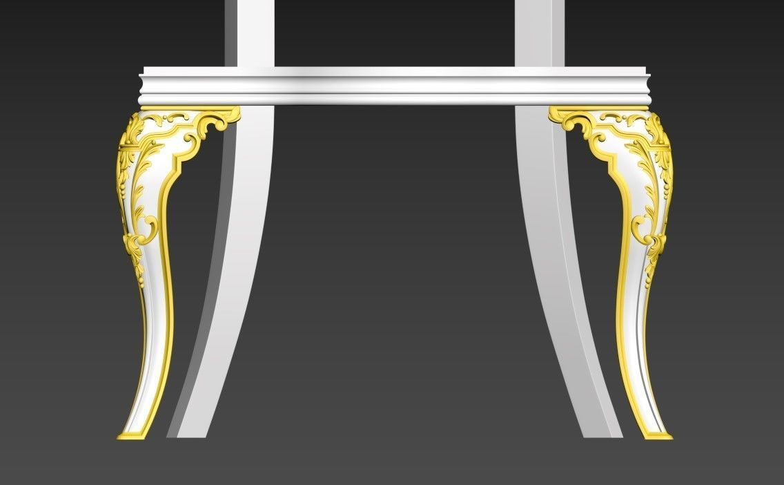 CHAIR -4 gold Low-poly 3D model_5