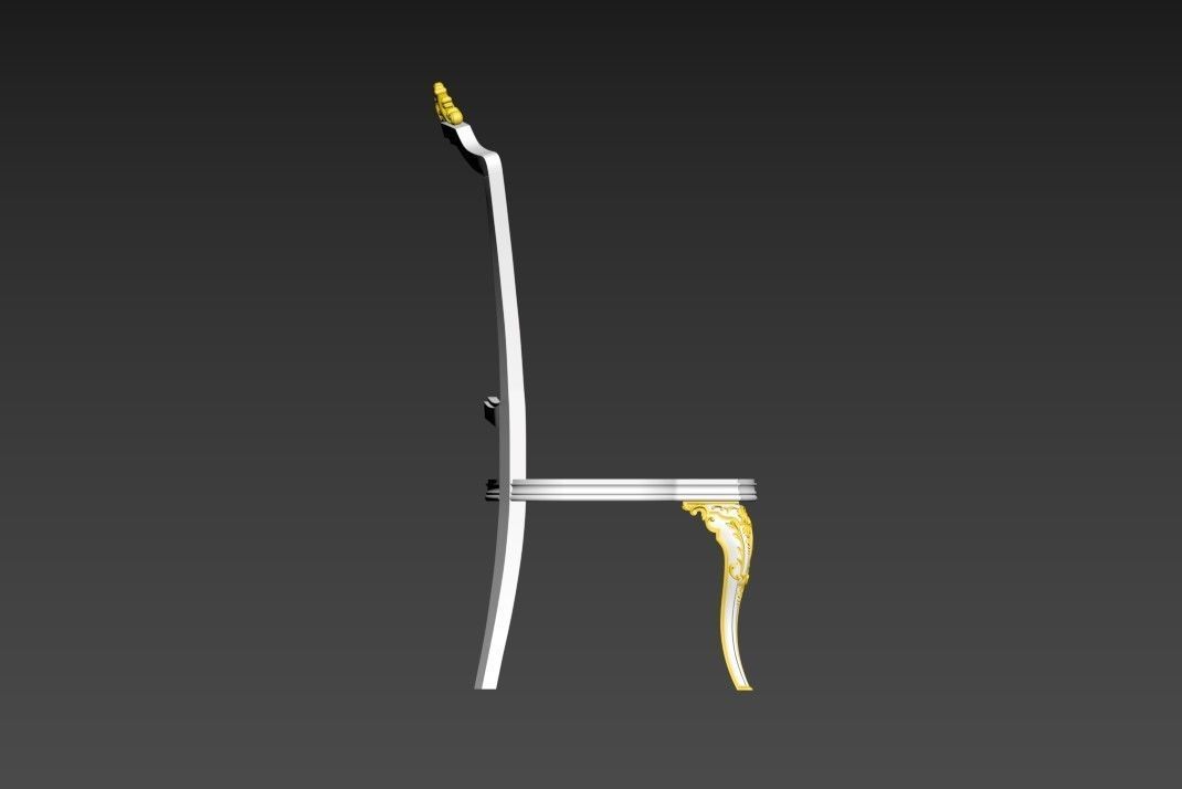 CHAIR -4 gold Low-poly 3D model_3