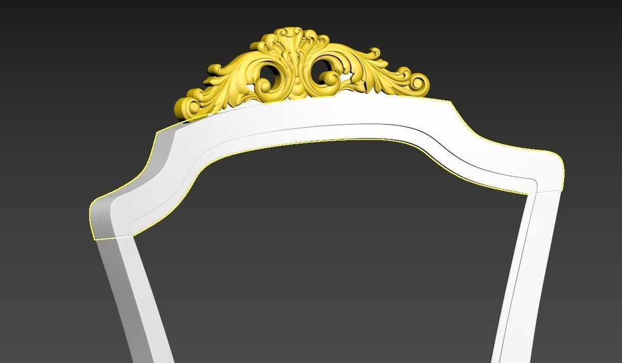 CHAIR -4 gold Low-poly 3D model_4