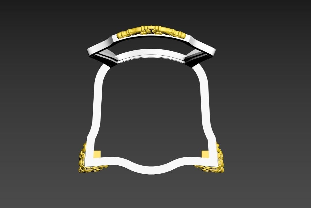 CHAIR -4 gold Low-poly 3D model_6