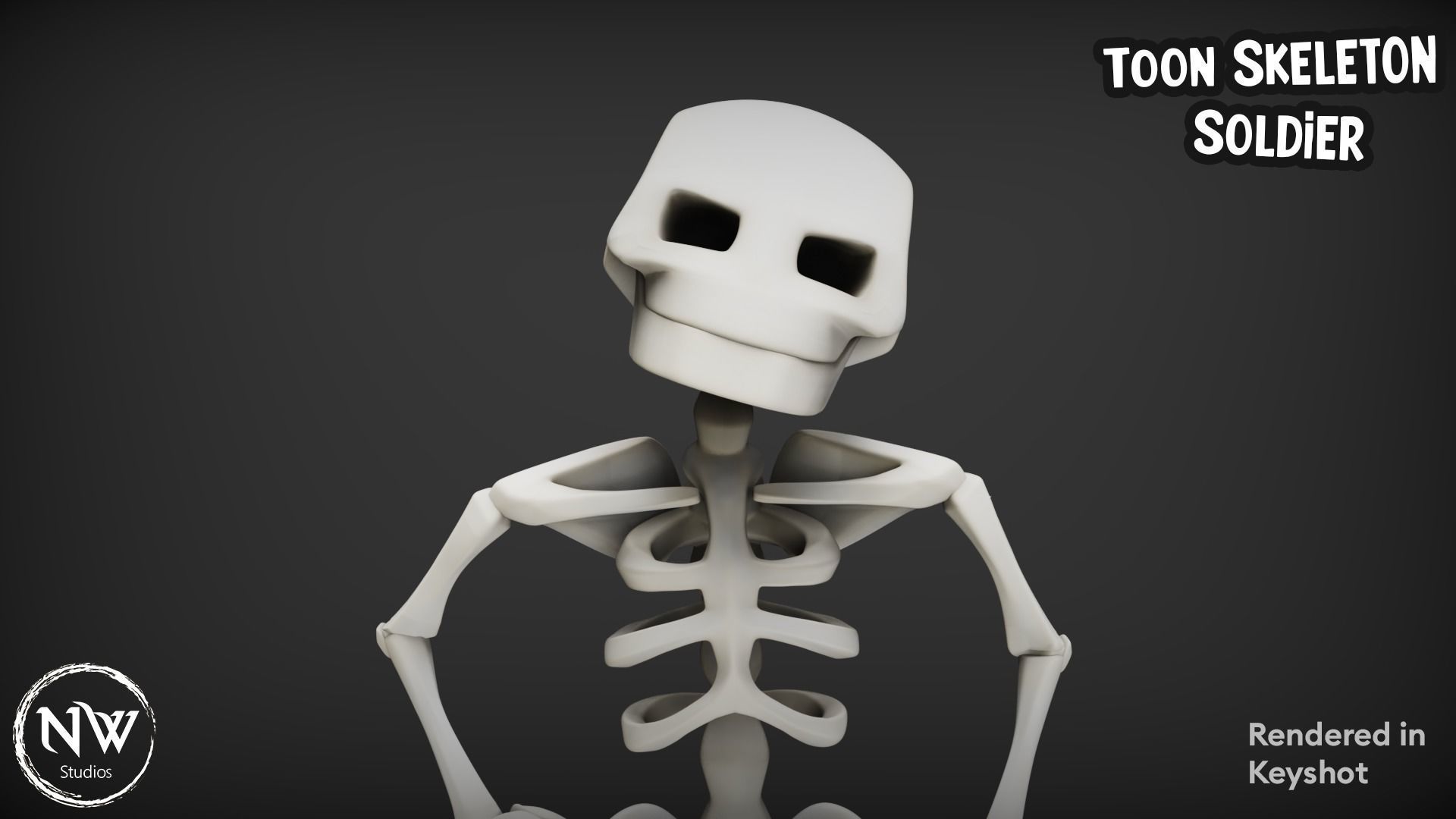 Iskillitoon - Cartoon Skeleton Warrior Mobile Game Ready  Low-poly 3D model_3