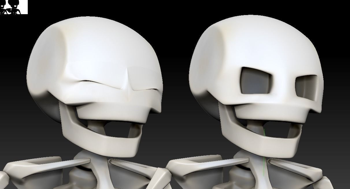 Iskillitoon - Cartoon Skeleton Warrior Mobile Game Ready  Low-poly 3D model_8