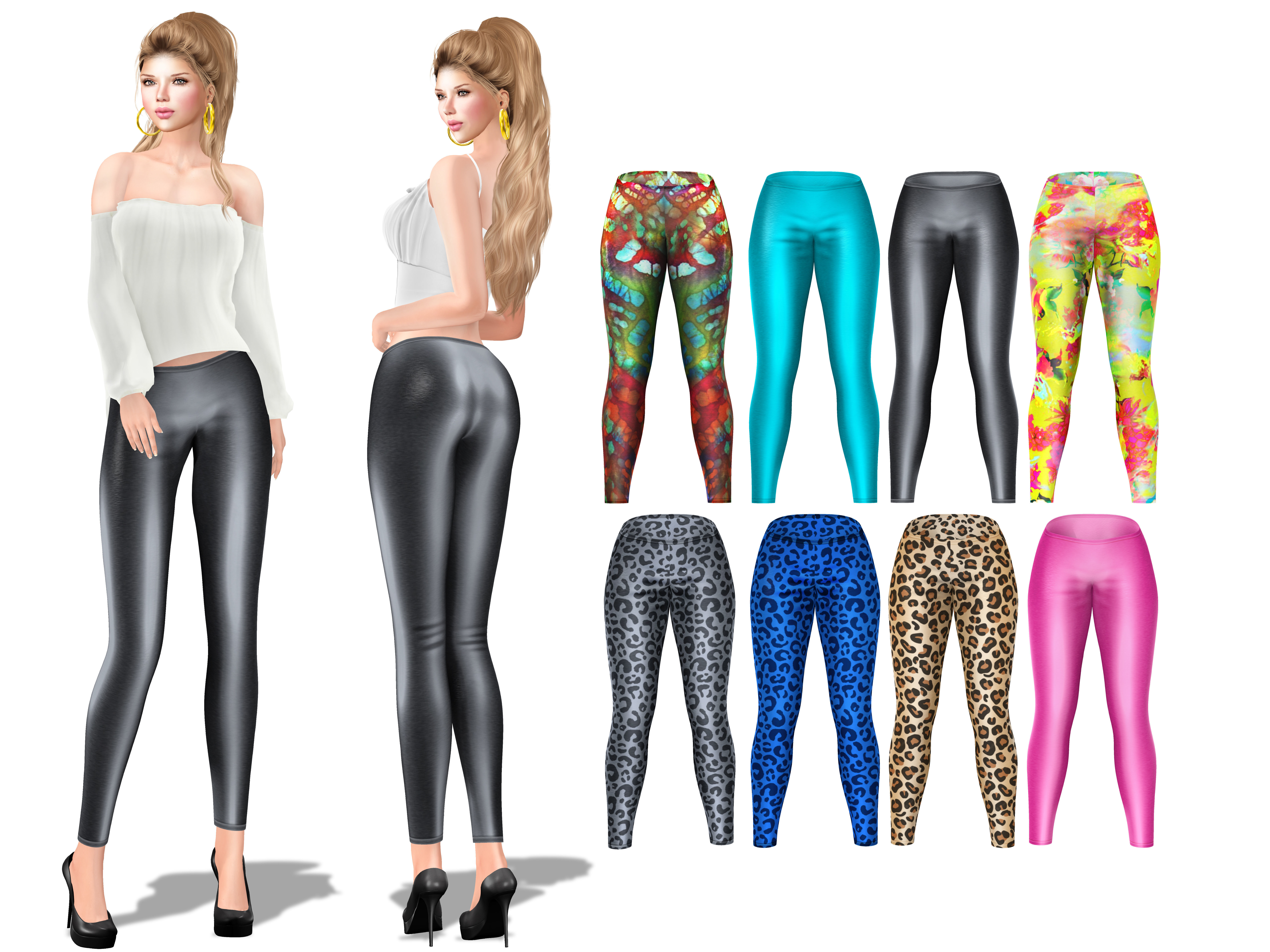 Ladies Leggings Low-poly 3D model_2