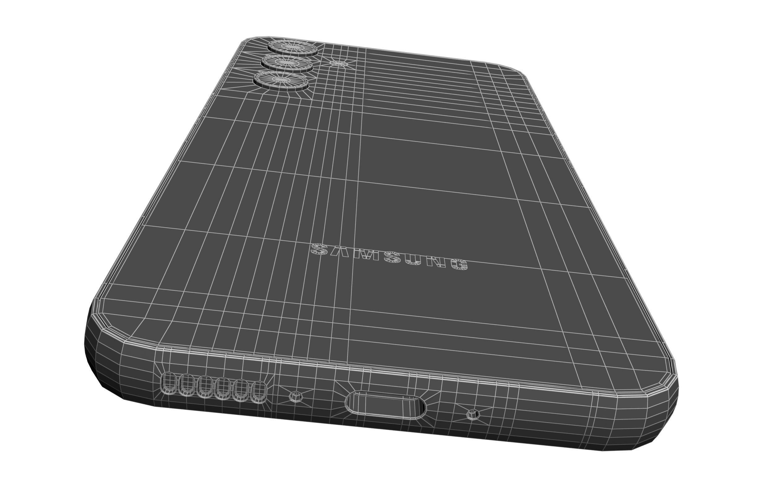 Samsung Galaxy A54 Black Low-poly 3D model_21