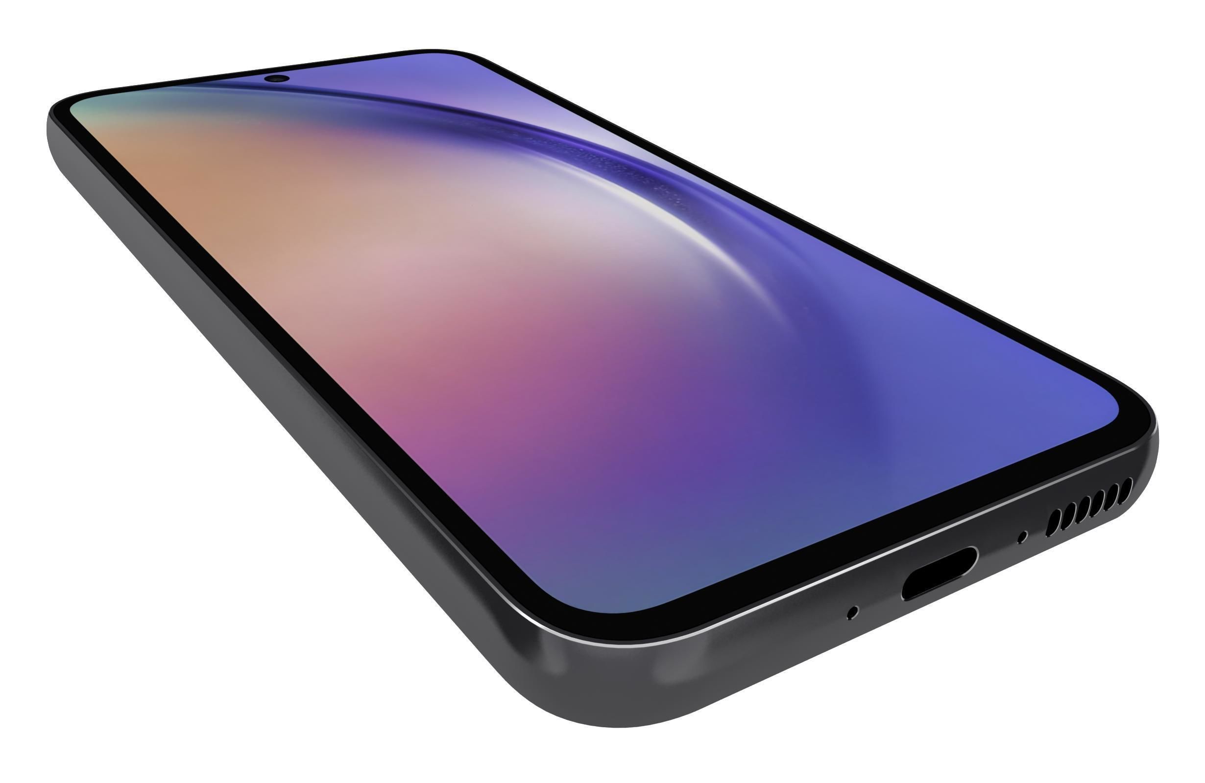 Samsung Galaxy A54 Black Low-poly 3D model_12