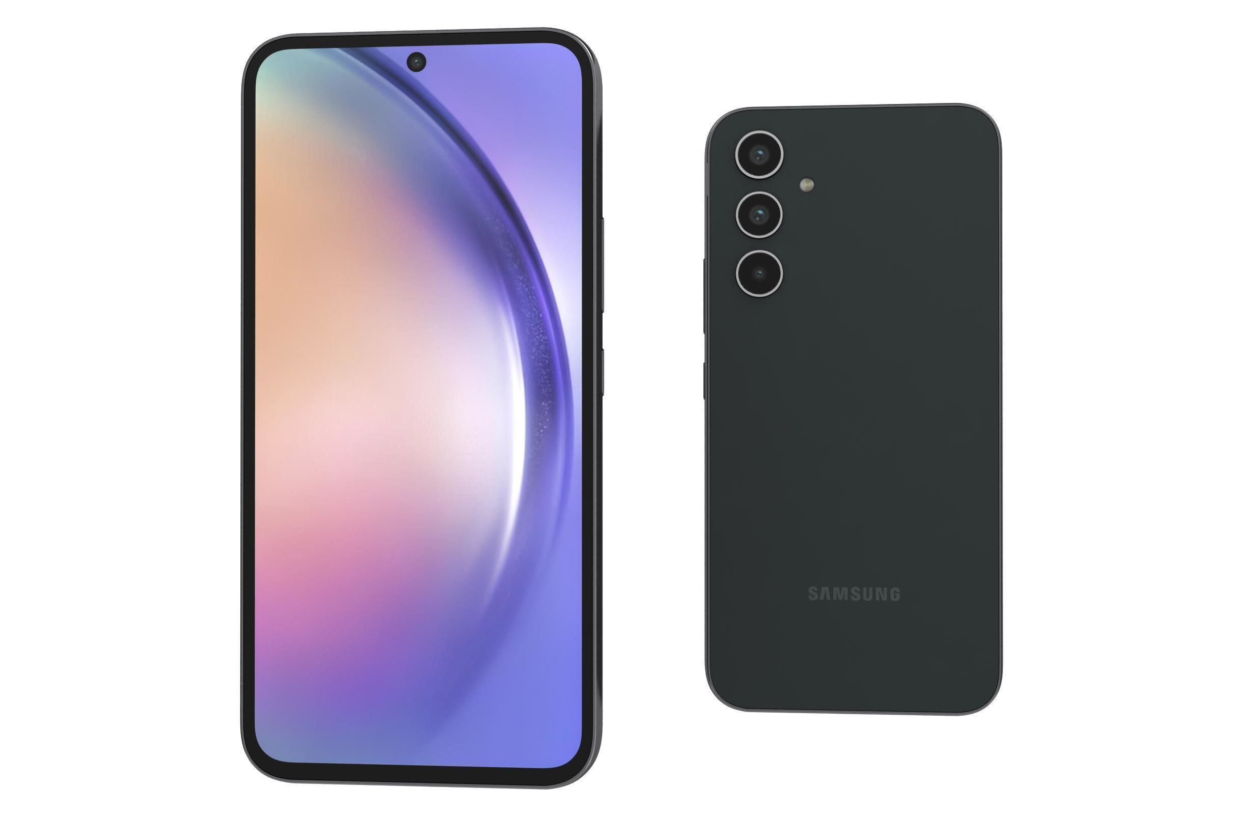 Samsung Galaxy A54 Black Low-poly 3D model_6