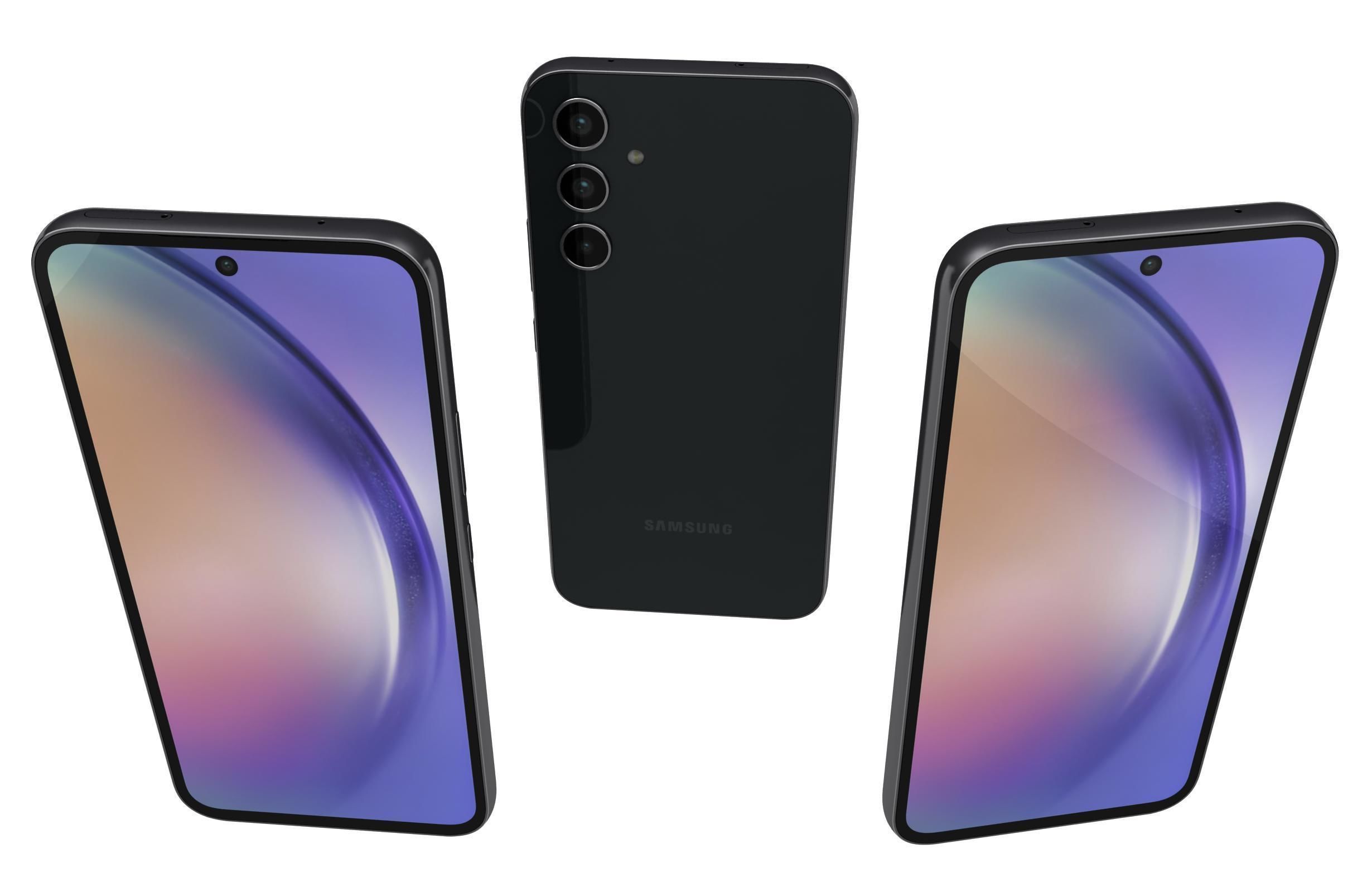 Samsung Galaxy A54 Black Low-poly 3D model_1