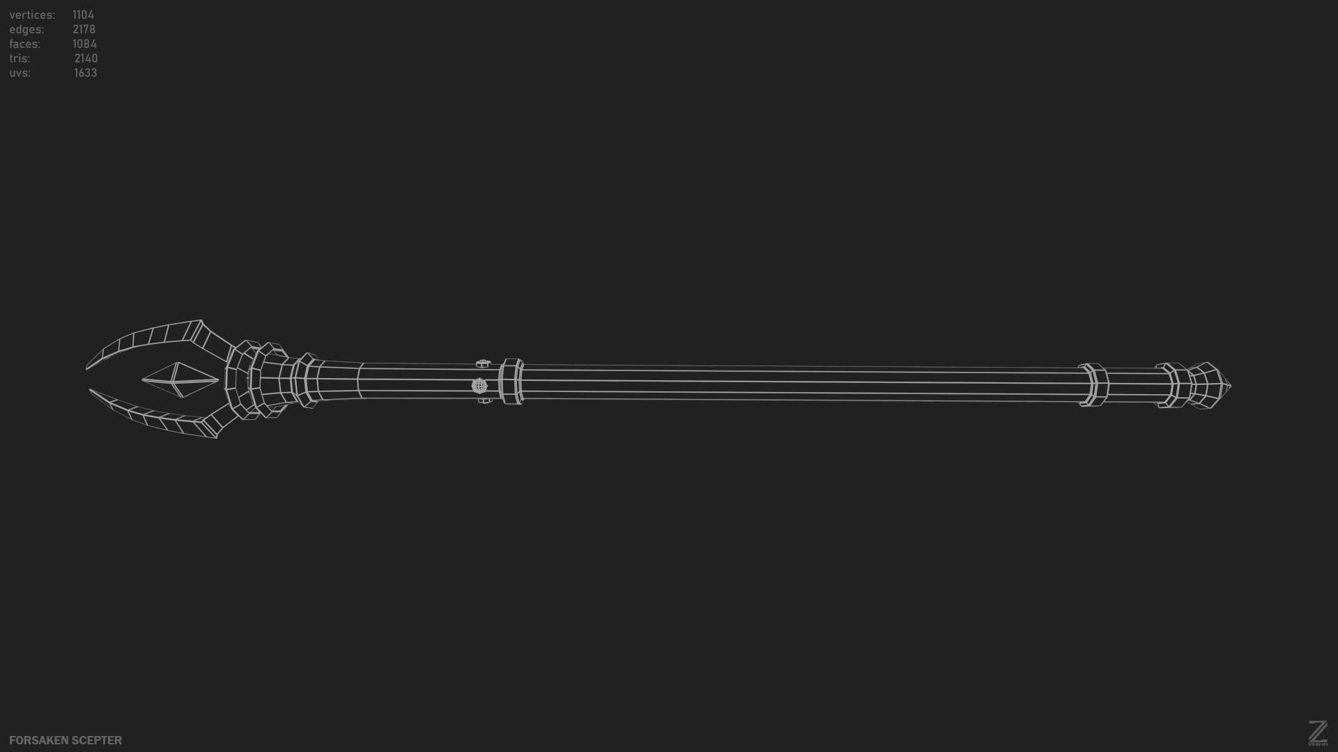 Forsaken scepter Low-poly 3D model_14