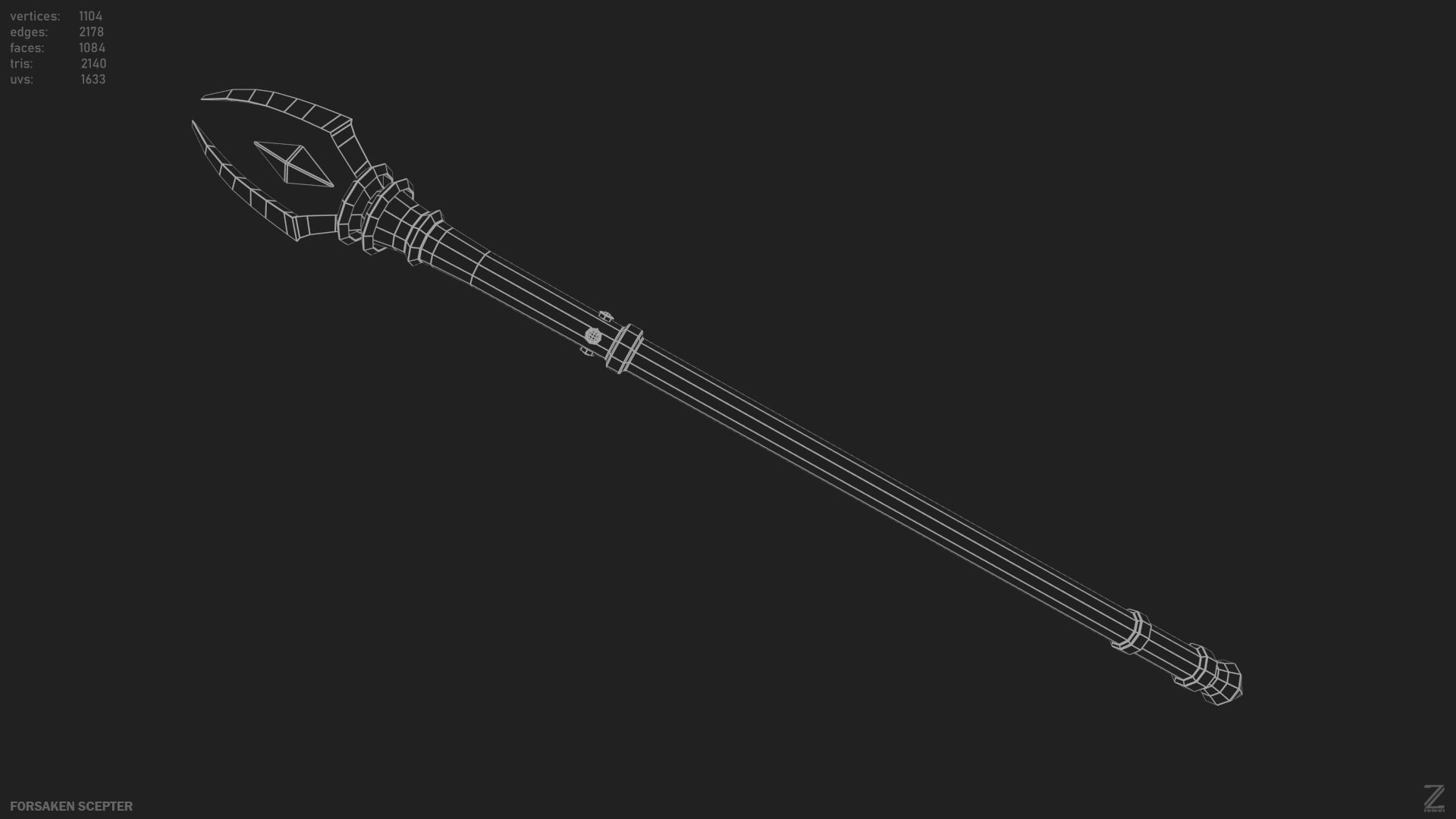 Forsaken scepter Low-poly 3D model_10