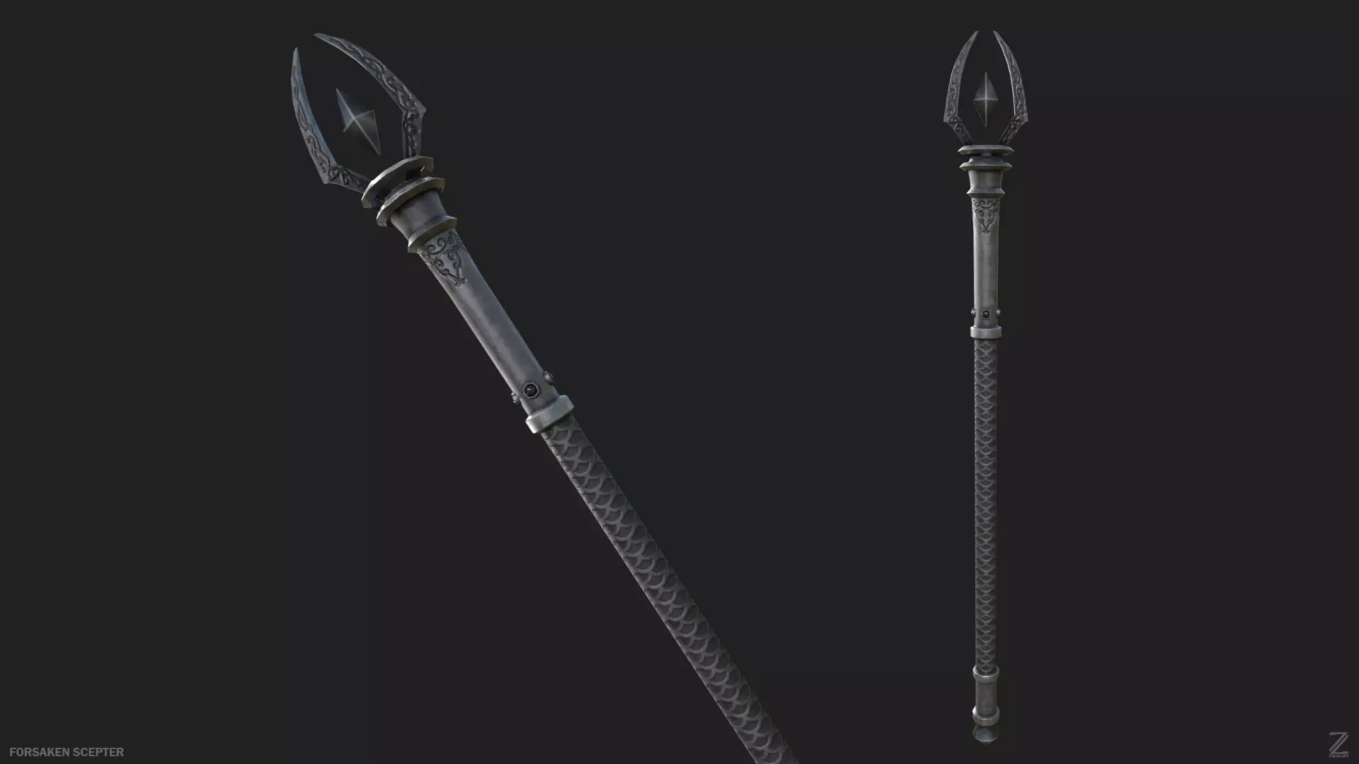 Forsaken scepter Low-poly 3D model_0