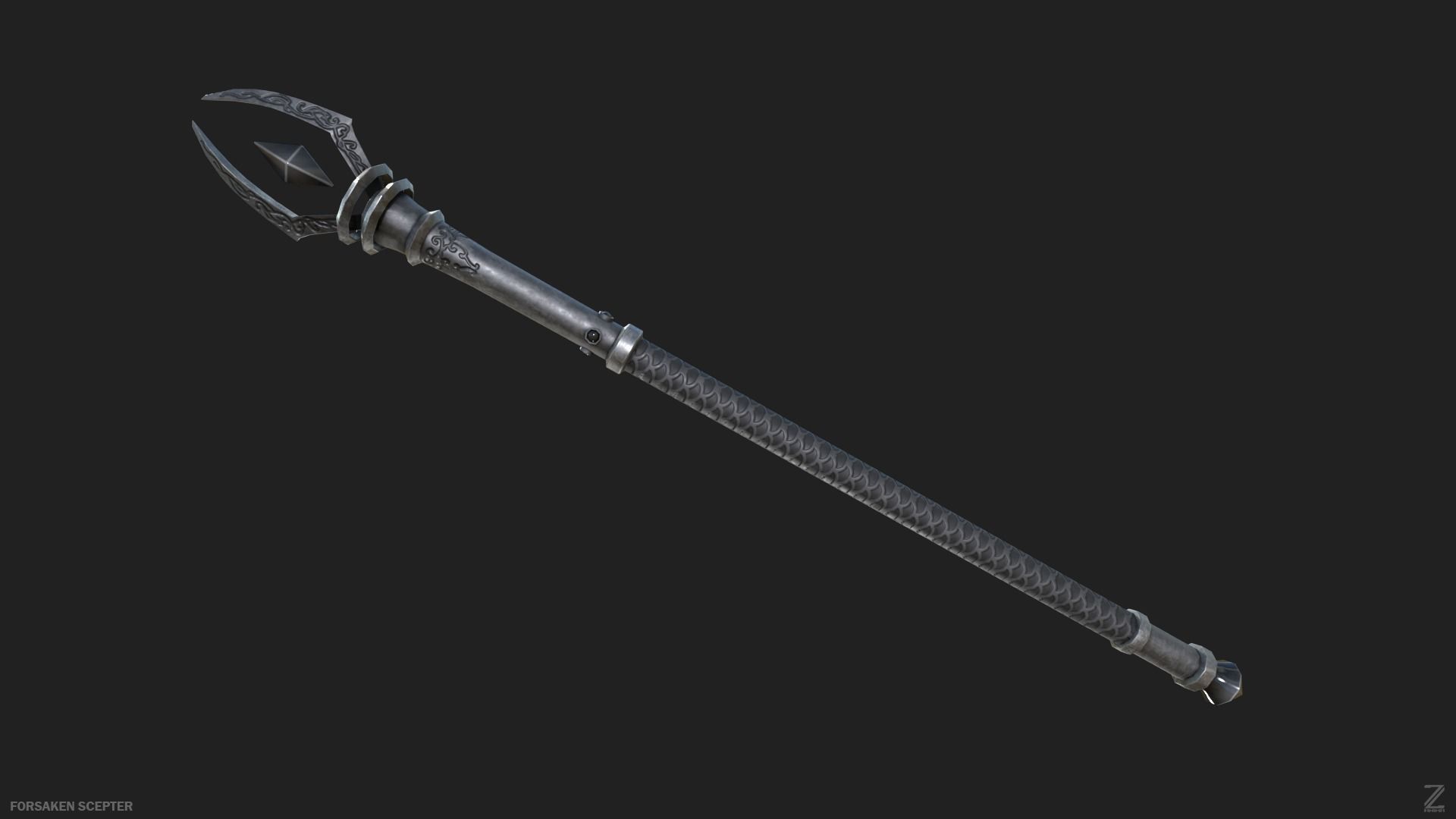 Forsaken scepter Low-poly 3D model_3
