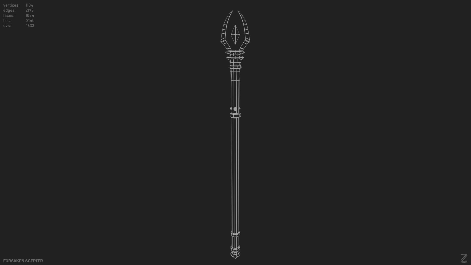 Forsaken scepter Low-poly 3D model_9