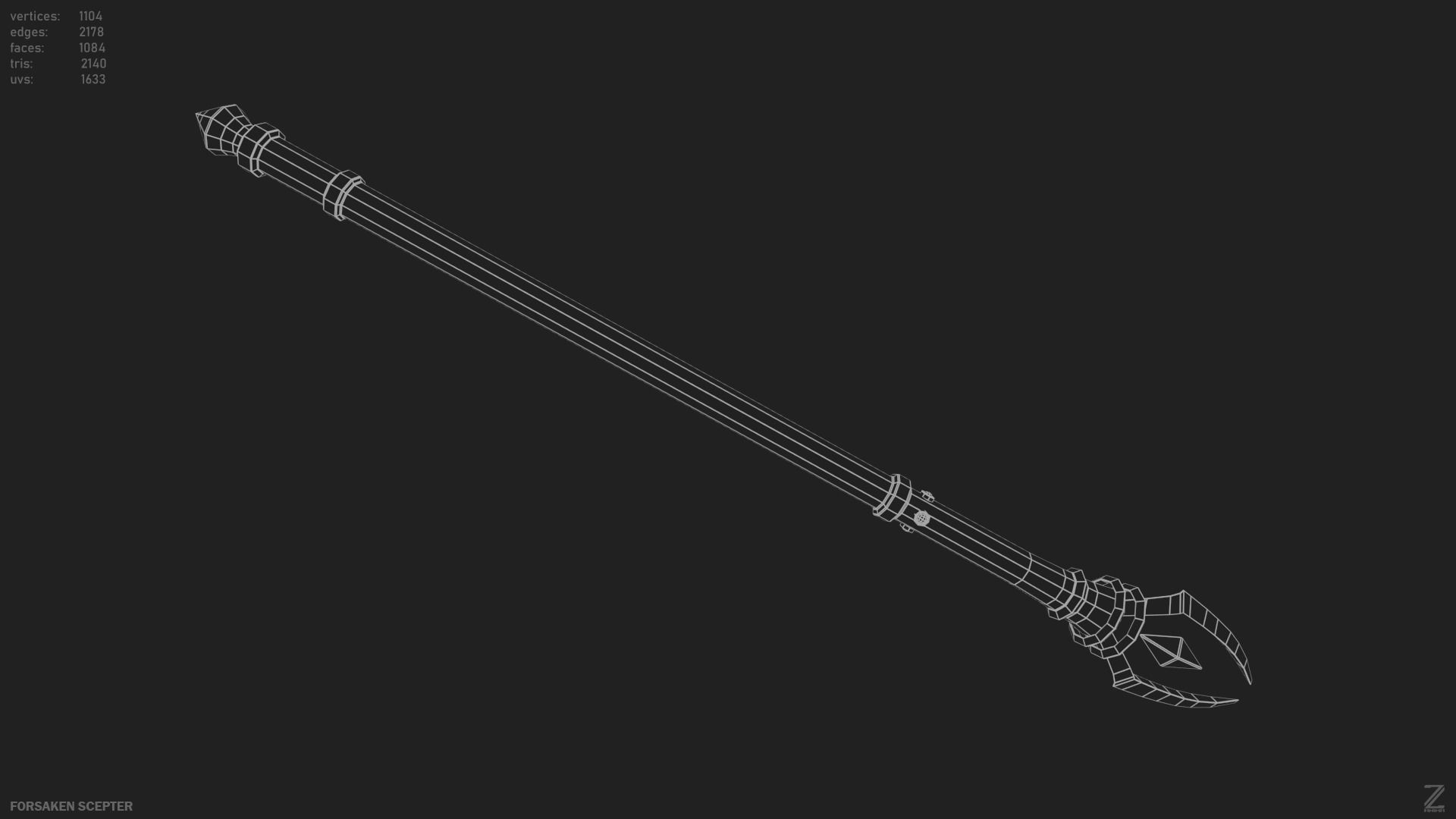 Forsaken scepter Low-poly 3D model_11