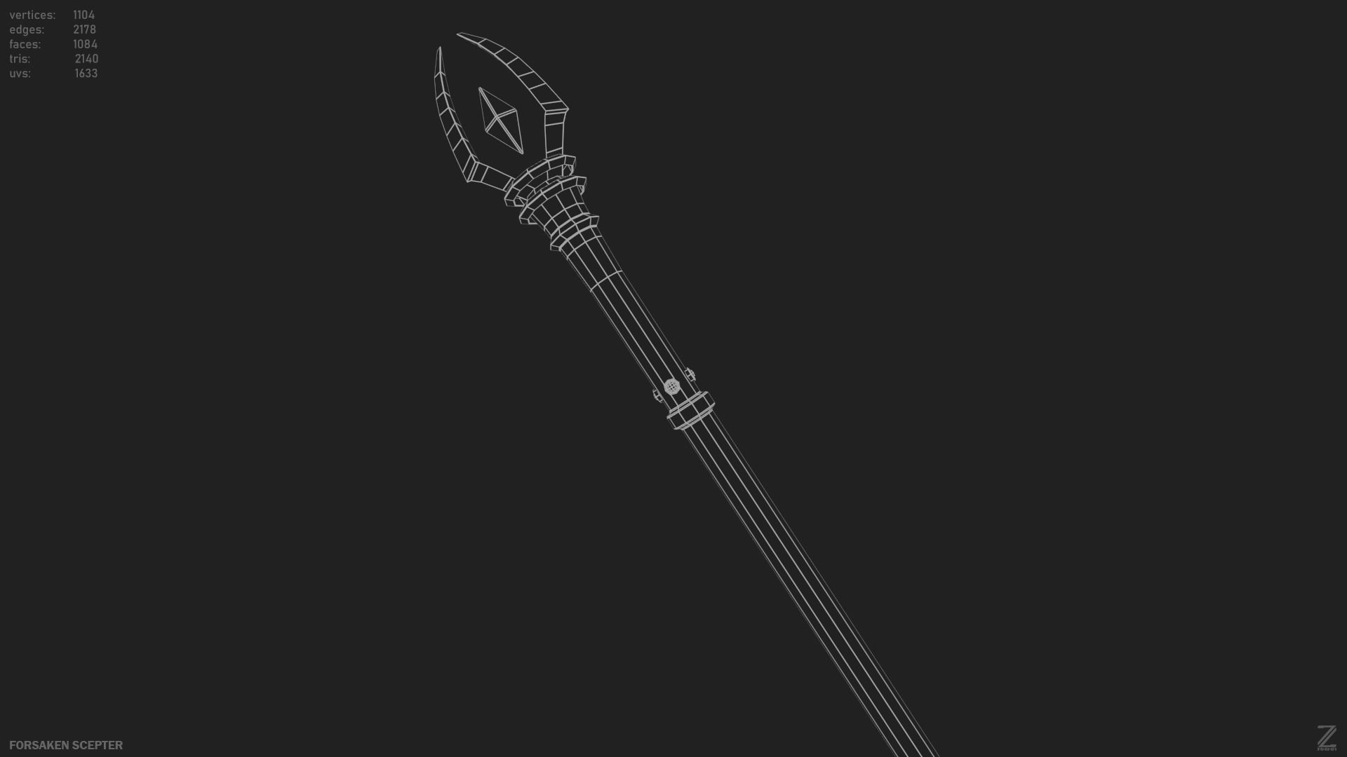 Forsaken scepter Low-poly 3D model_15