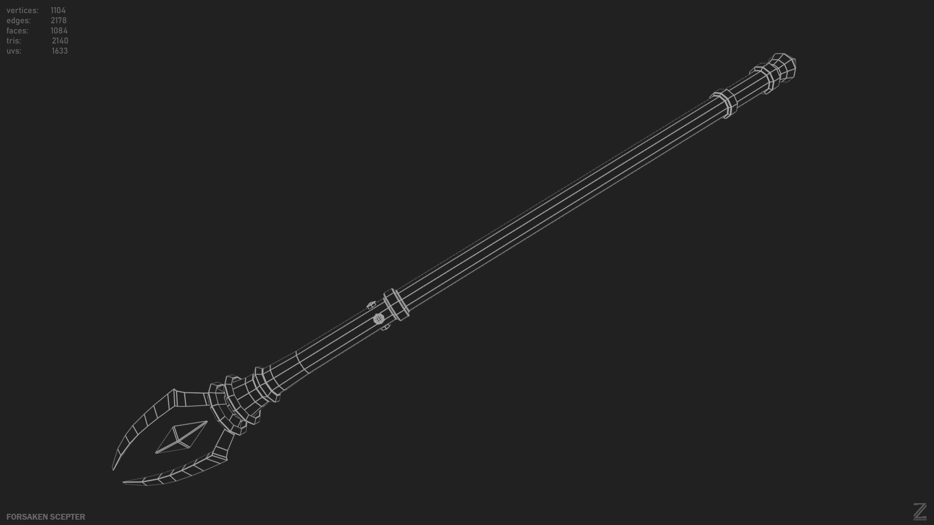 Forsaken scepter Low-poly 3D model_13