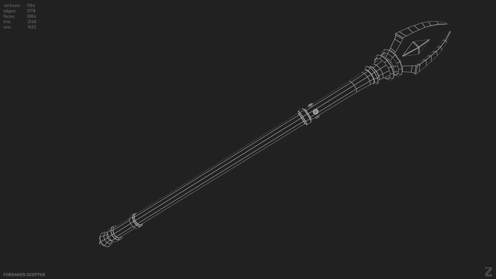 Forsaken scepter Low-poly 3D model_12