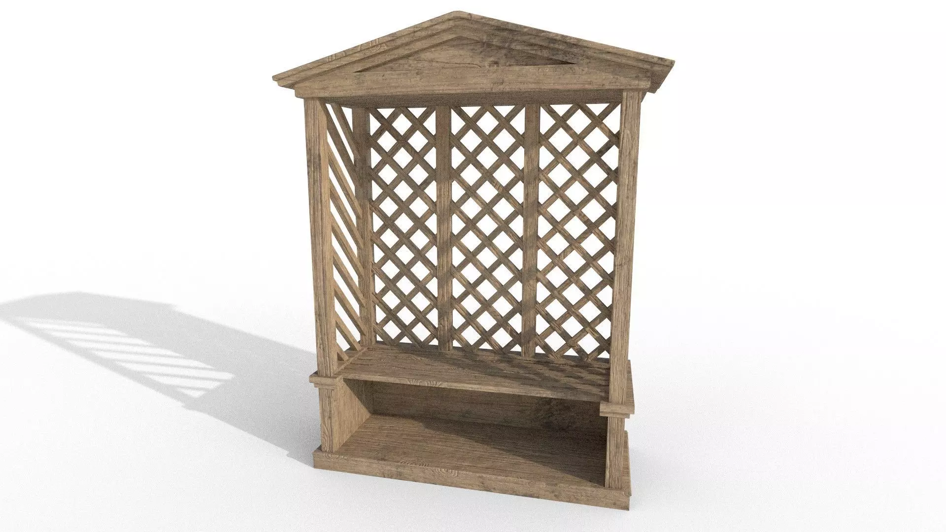 Seat Bench Low-poly 3D model_0