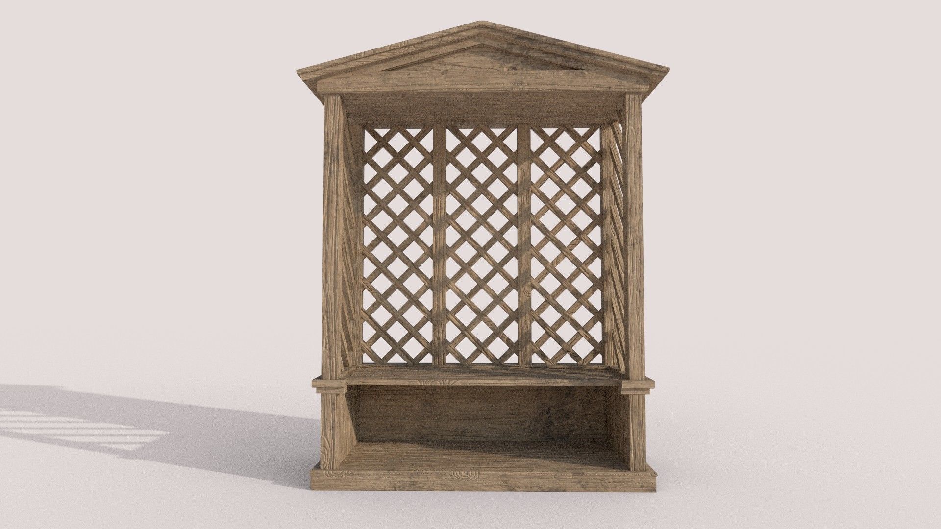 Seat Bench Low-poly 3D model_4