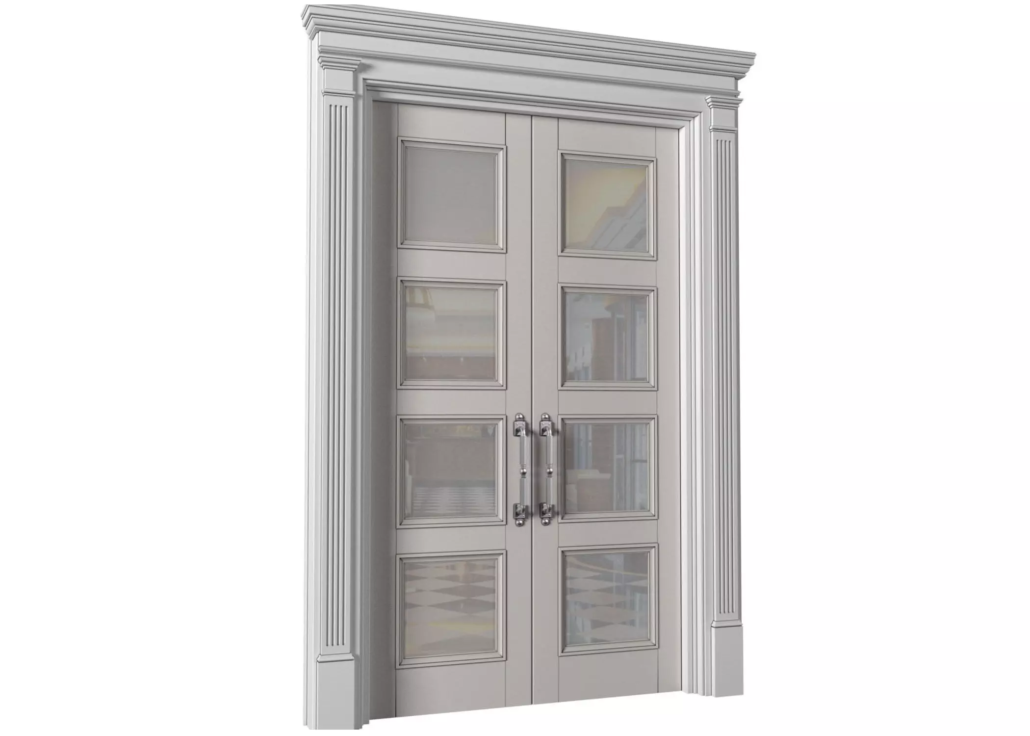 Interior sliding doors in Art Deco style 3D model_0
