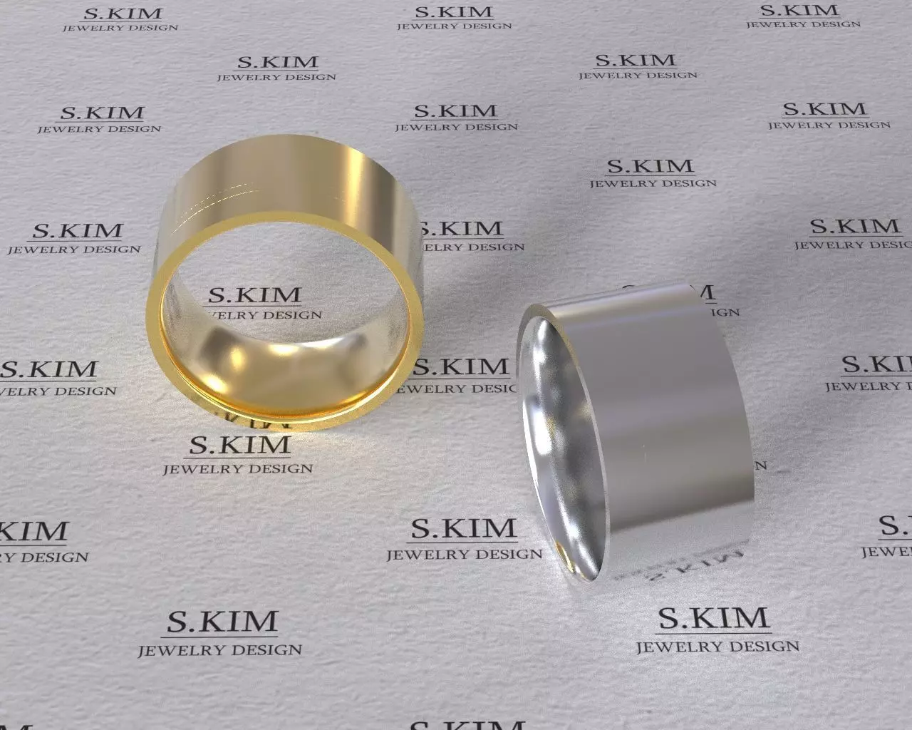 Flat ring 9mm with comfort inner many sizes 3D print model_0