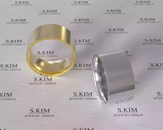 Flat ring 9mm with comfort inner many sizes 3D print model