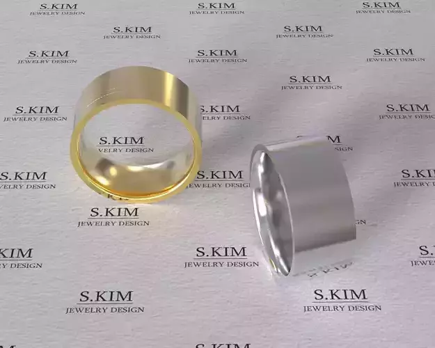 Flat ring 8mm with comfort inner many sizes 3D print model