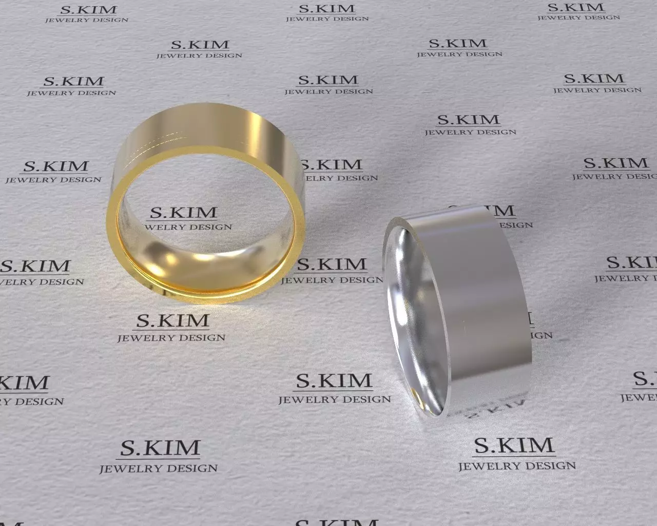 Flat ring 7mm with comfort inner many sizes 3D print model