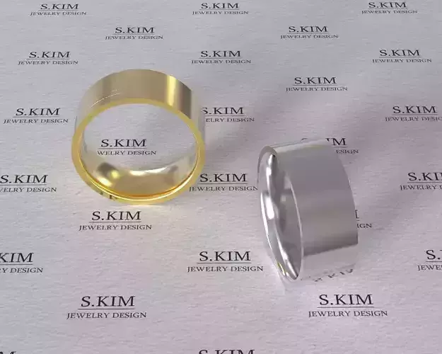 Flat ring 7mm with comfort inner many sizes 3D print model