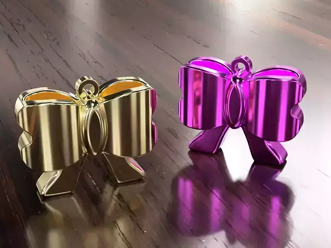 Ribbon earrings pendant 3D print model