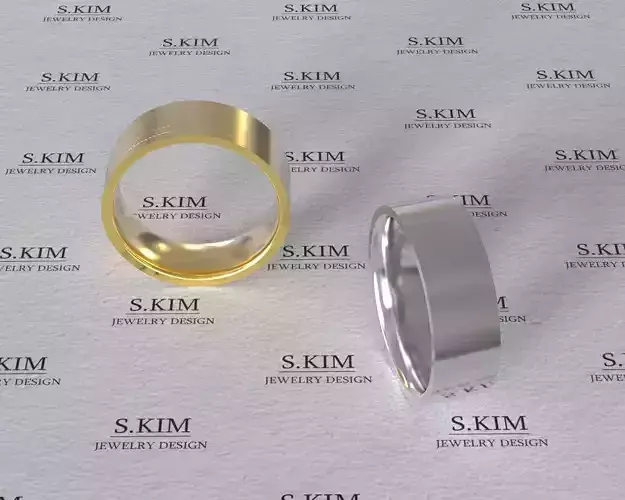 Flat ring 6mm with comfort inner many sizes 3D print model