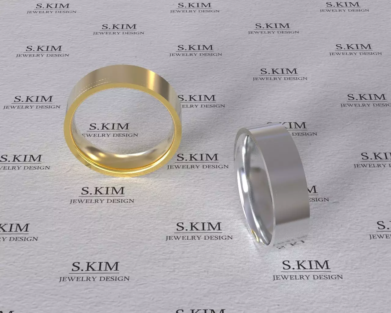 Flat ring 5mm with comfort inner many sizes 3D print model_0