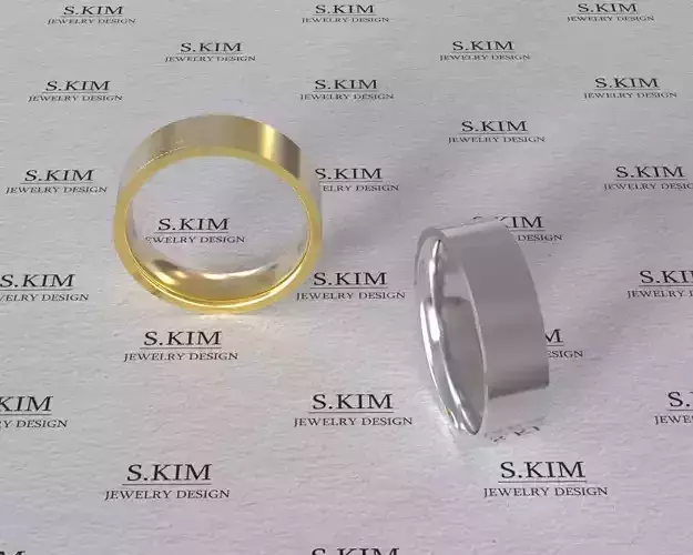 Flat ring 5mm with comfort inner many sizes 3D print model