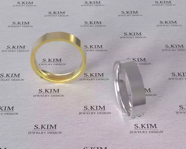  Flat ring 4mm with comfort inner many sizes 3D print model