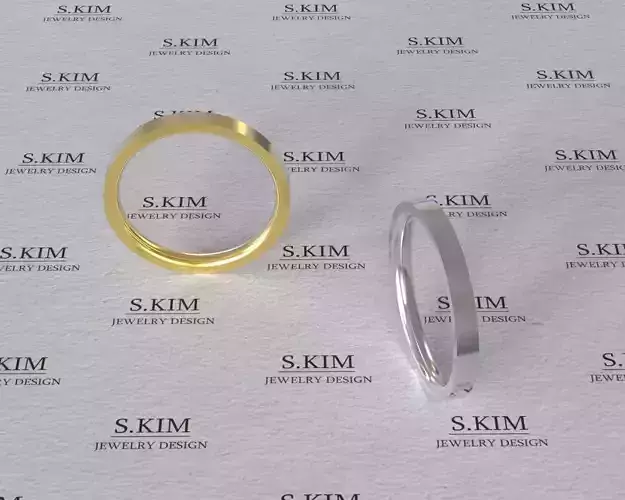 Flat ring 2mm with comfort inner many sizes 3D print model