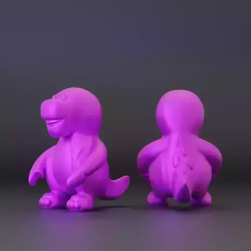 Custom 3D Printable Model - Purple Dinosaur Character