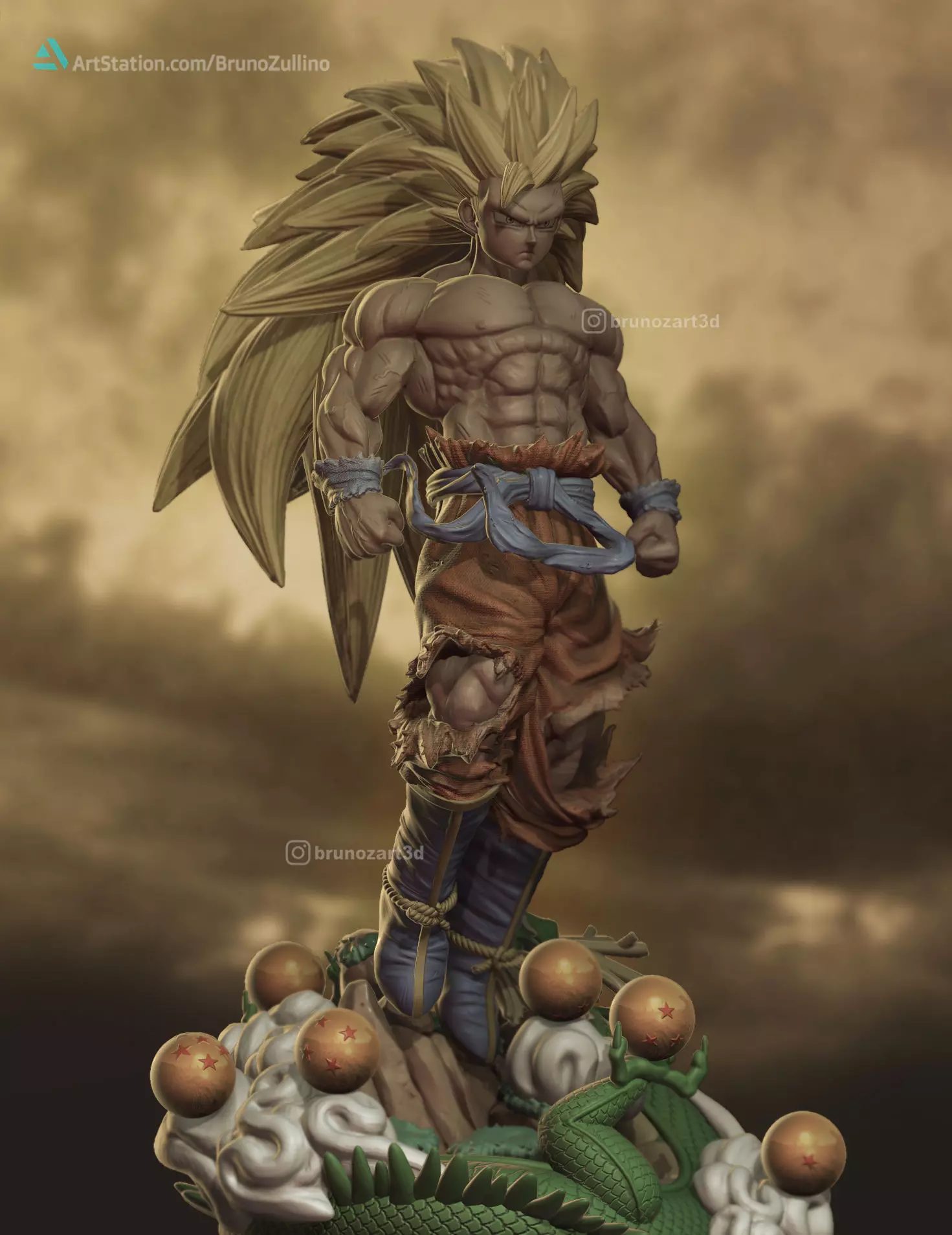Goku SSJ 3 Full Vers 3D print model_0