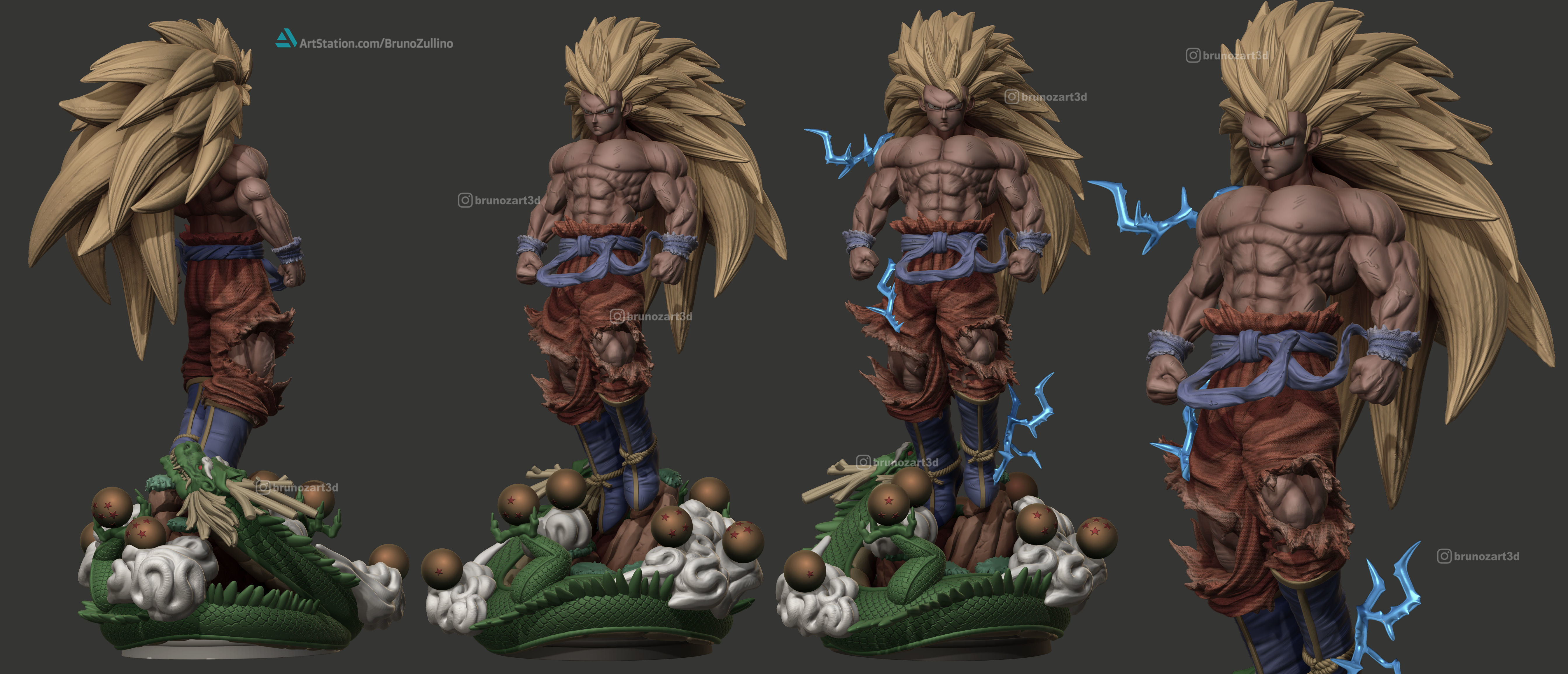 Goku SSJ 3 Full Vers 3D print model_7