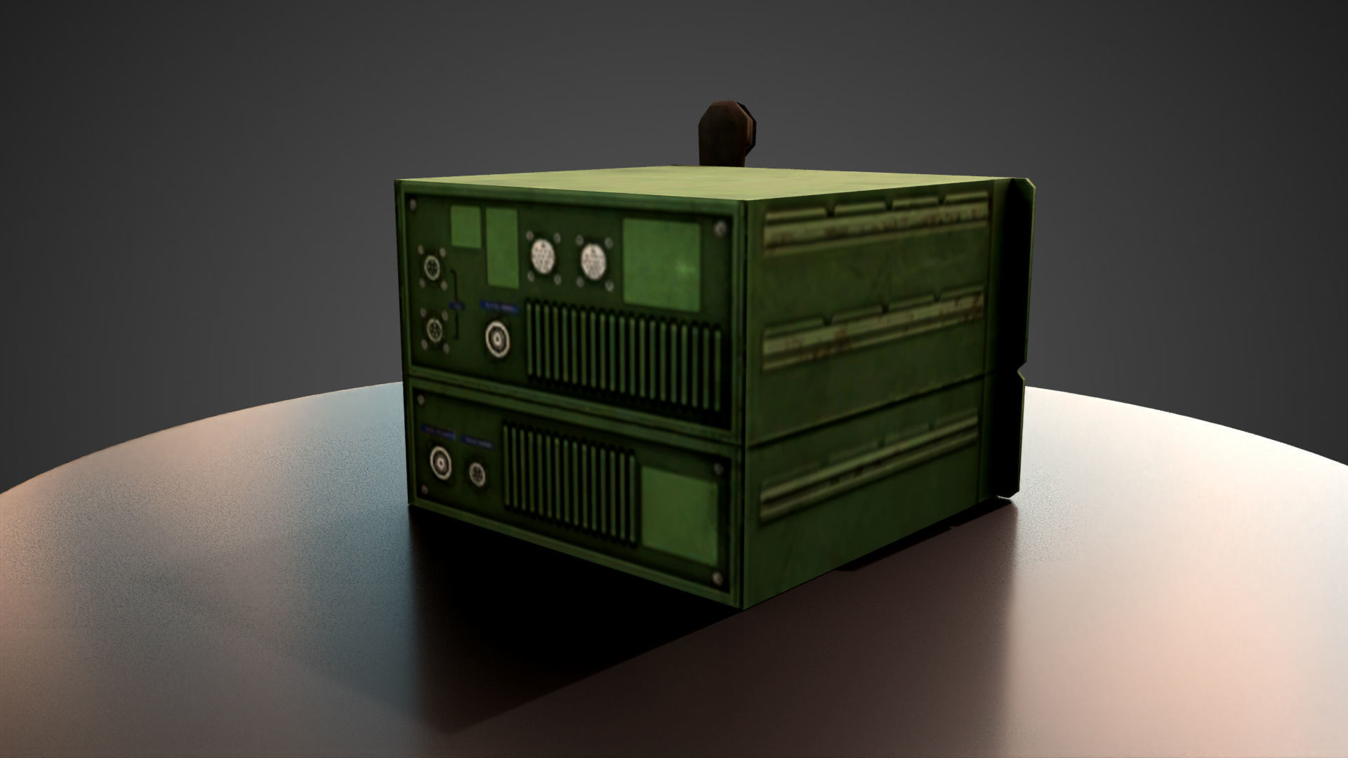Army Radio  Low-poly 3D model_3