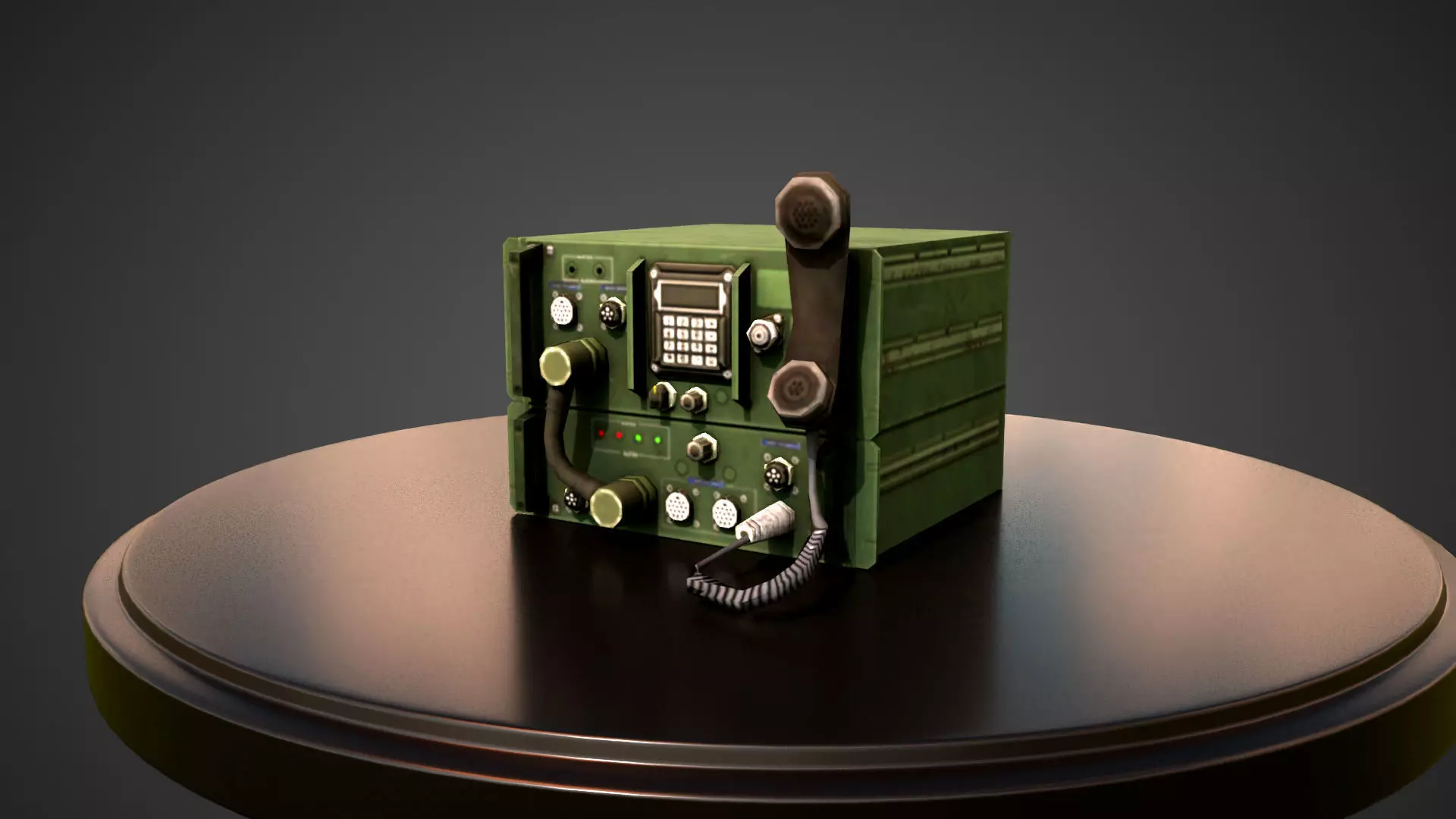 Army Radio  Low-poly 3D model_0