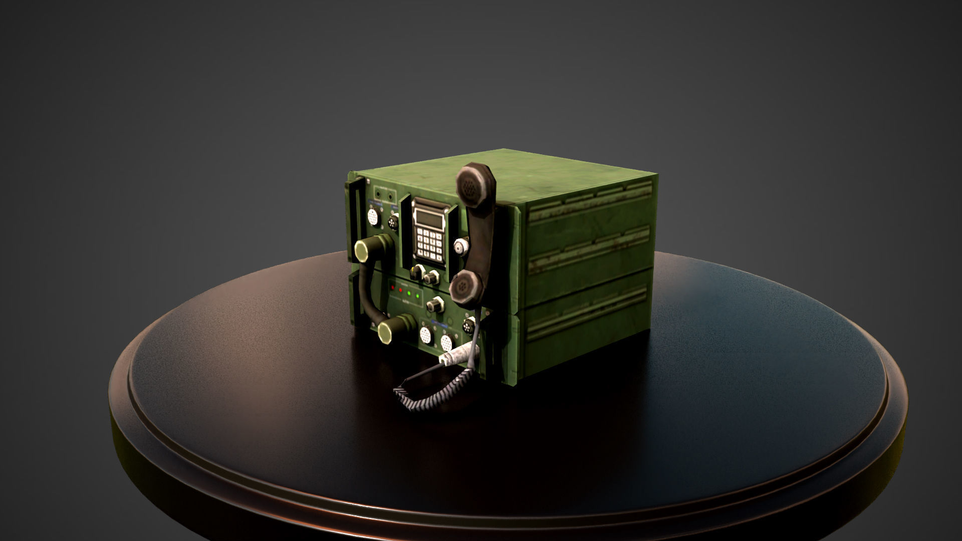 Army Radio  Low-poly 3D model_4
