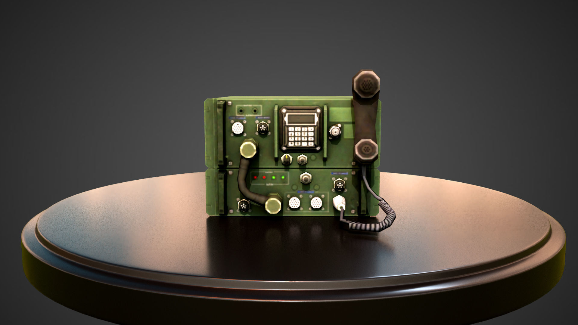 Army Radio  Low-poly 3D model_1
