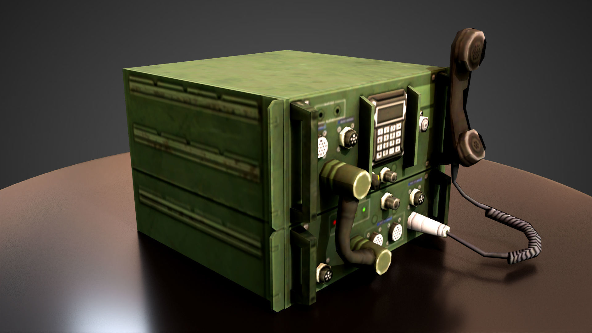 Army Radio  Low-poly 3D model_2