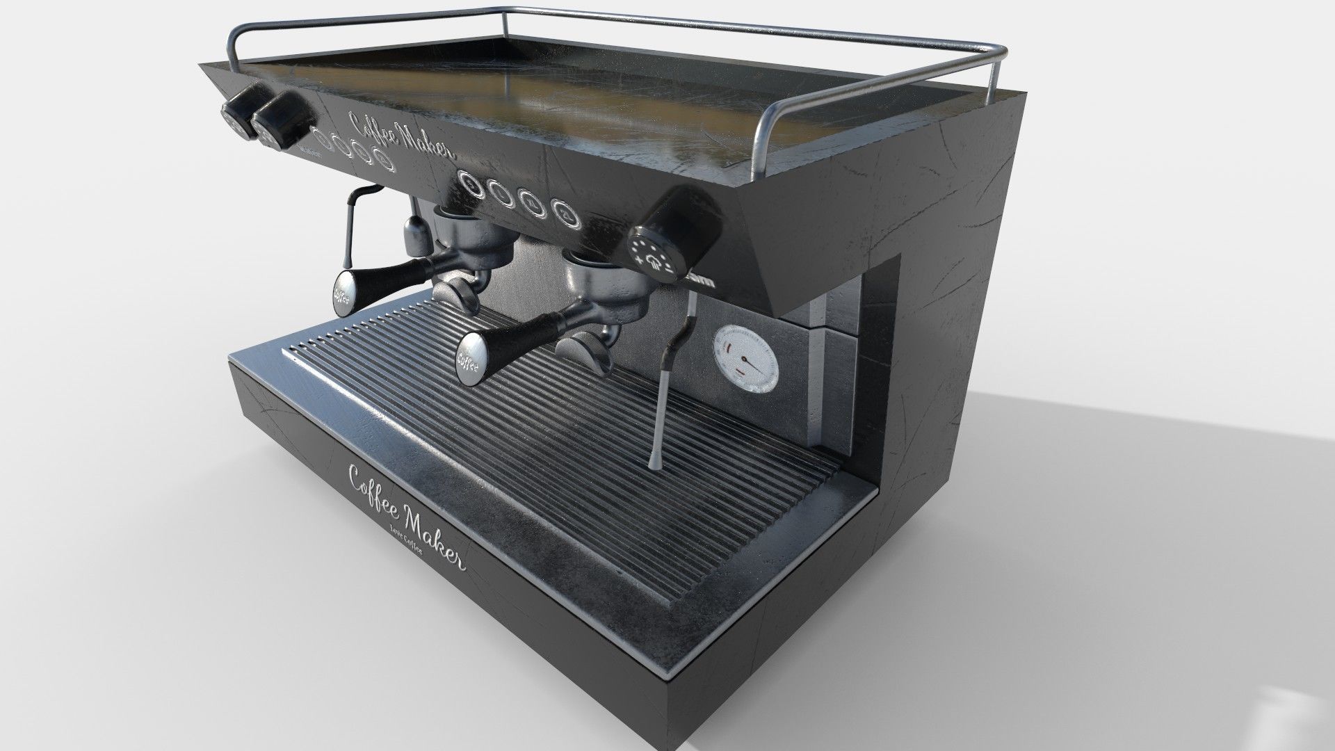 Coffee Machine Low-poly 3D model_2