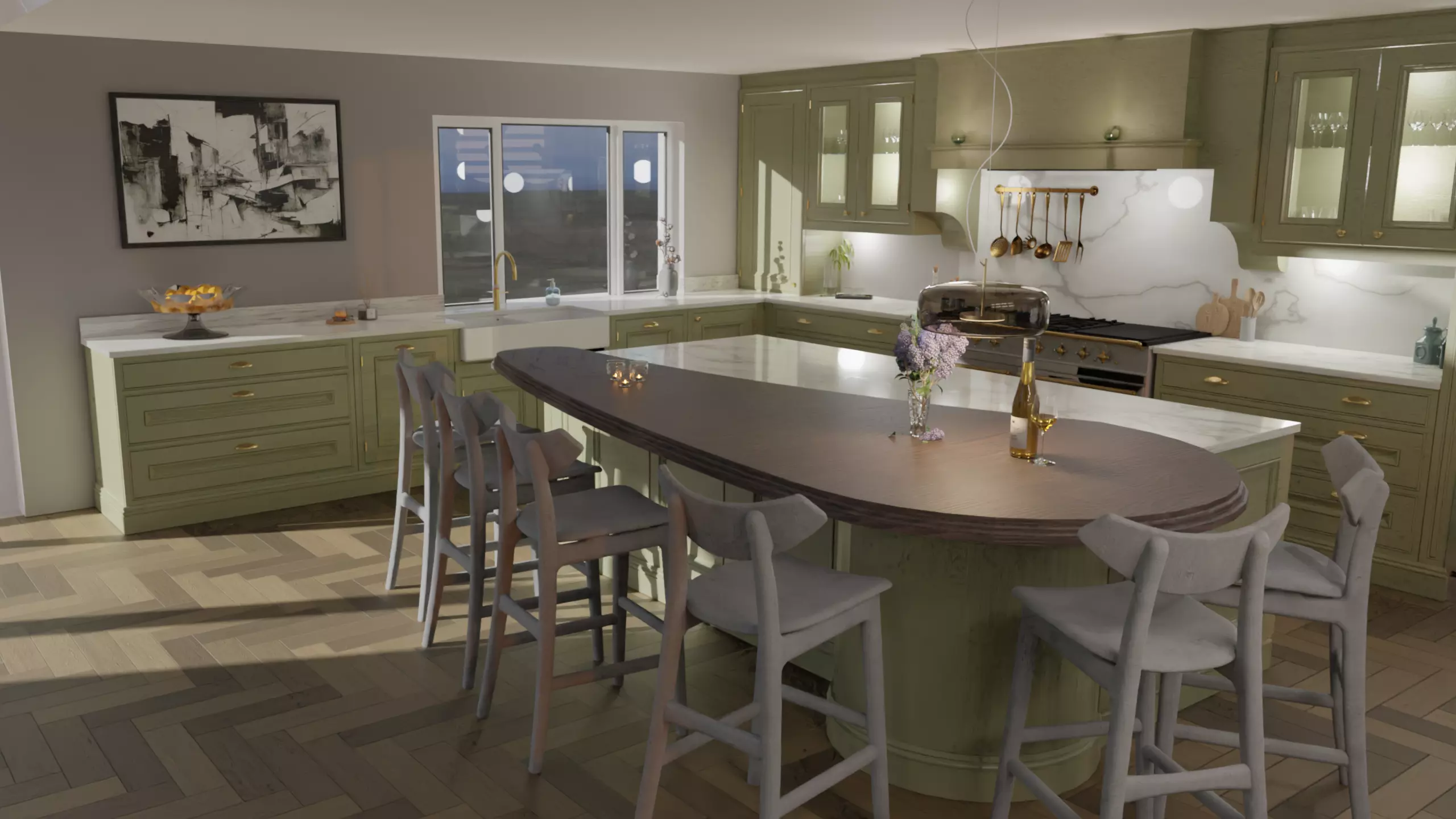 Shaker Kitchen Design 3D model