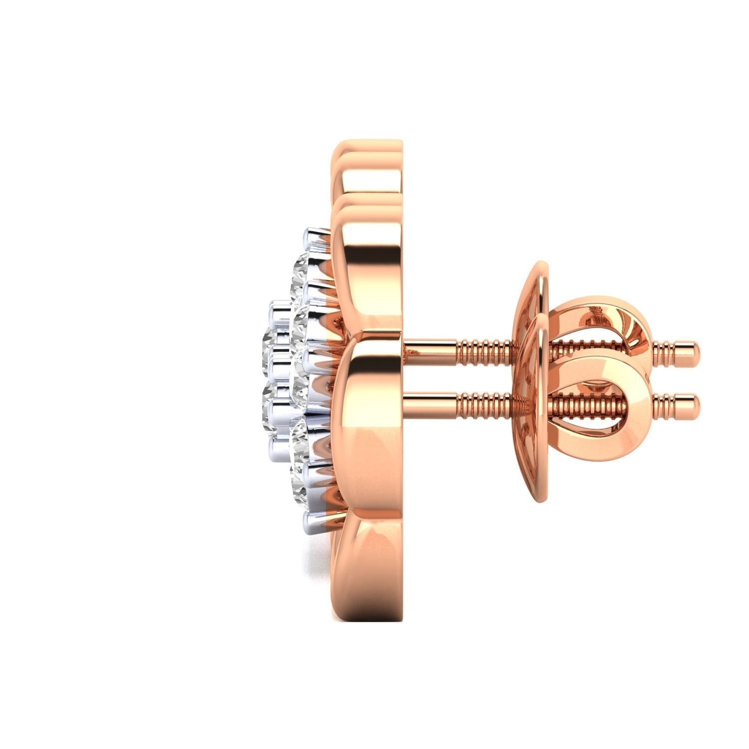 Women Stud Earrings STL JCD OBJ FBX Renders Details 3D print model_5