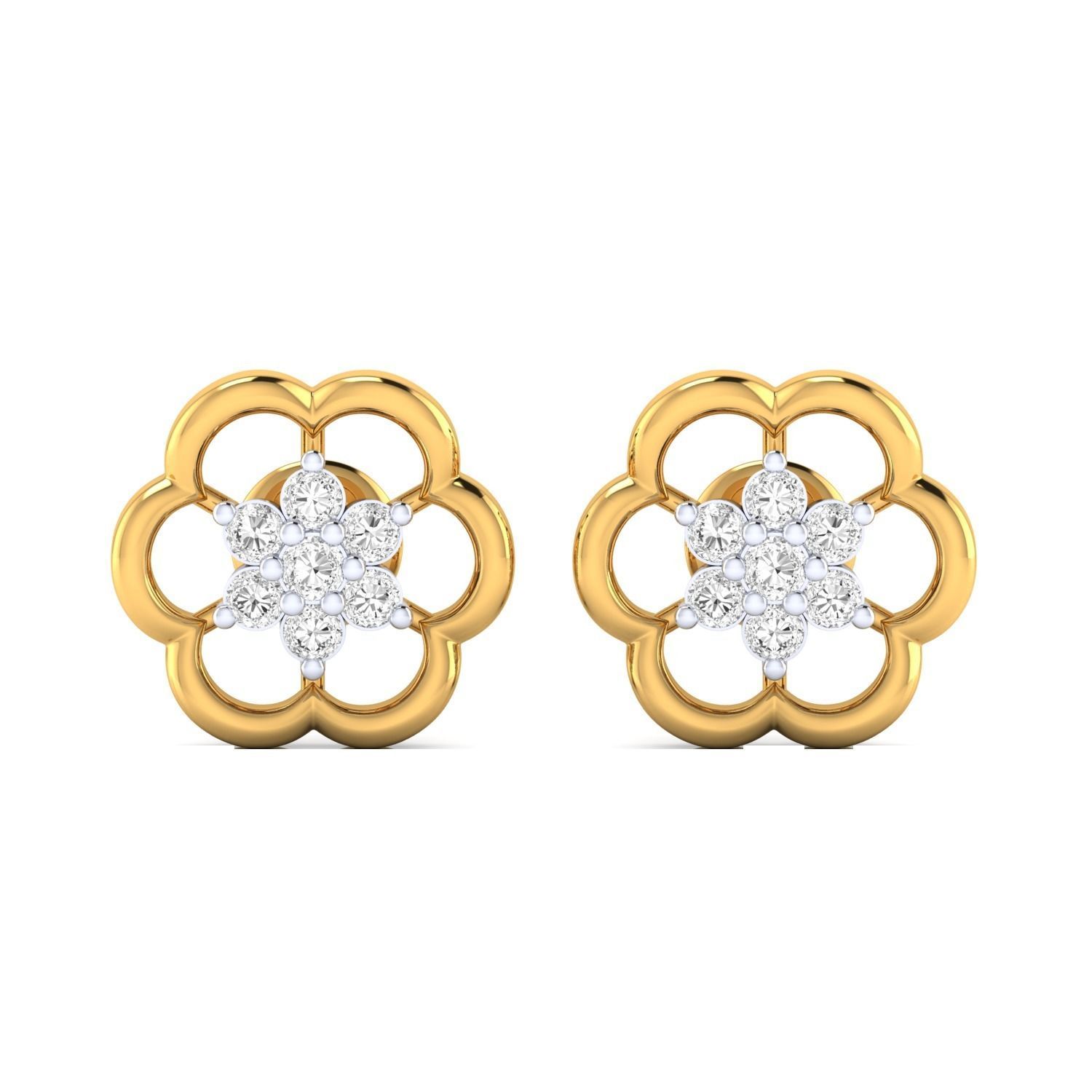 Women Stud Earrings STL JCD OBJ FBX Renders Details 3D print model_13