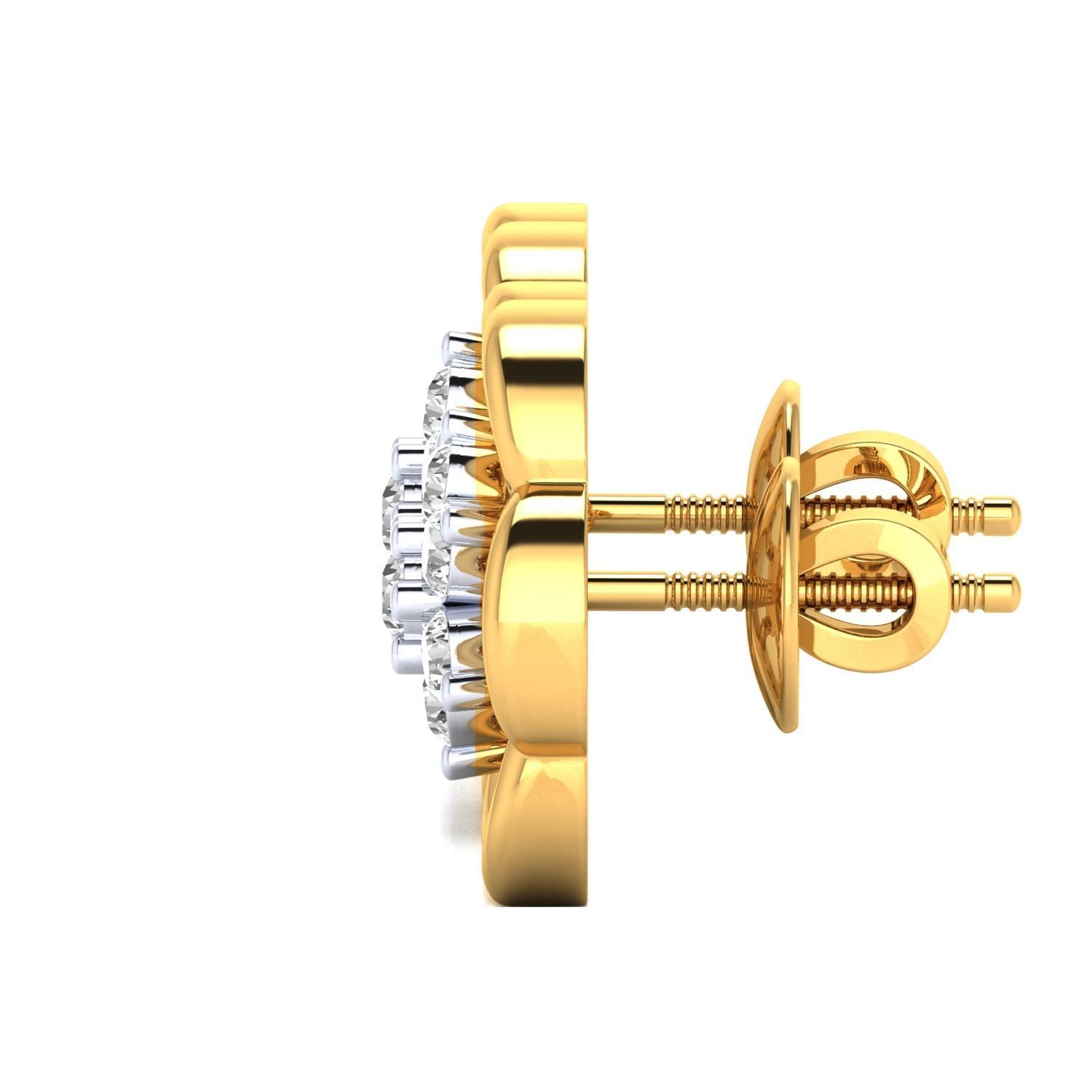 Women Stud Earrings STL JCD OBJ FBX Renders Details 3D print model_17