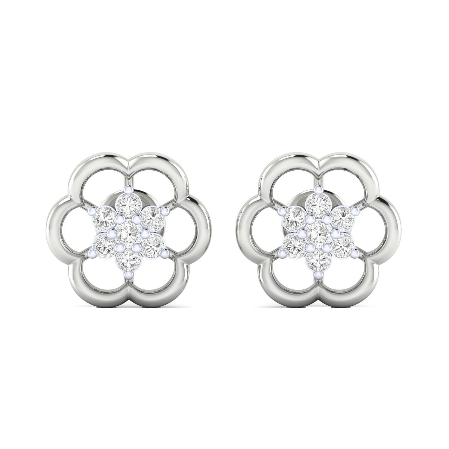 Women Stud Earrings STL JCD OBJ FBX Renders Details 3D print model_7