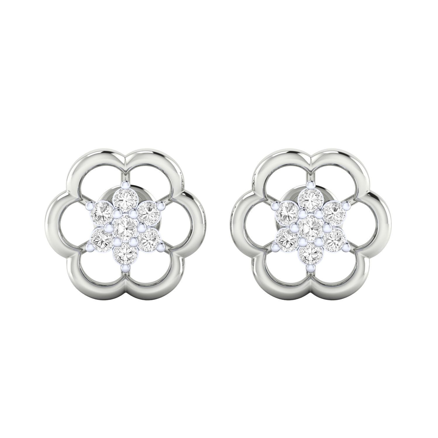 Women Stud Earrings STL JCD OBJ FBX Renders Details 3D print model_6