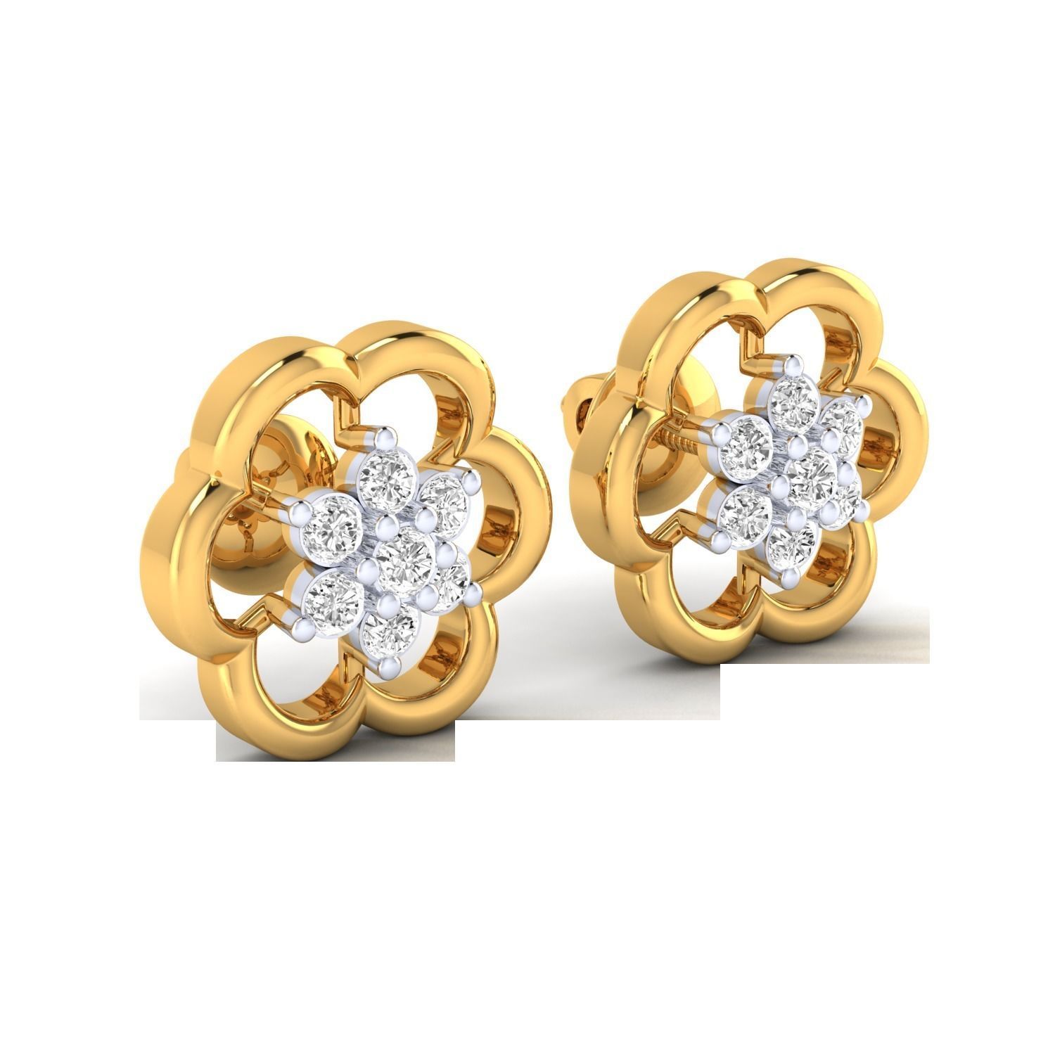 Women Stud Earrings STL JCD OBJ FBX Renders Details 3D print model_15